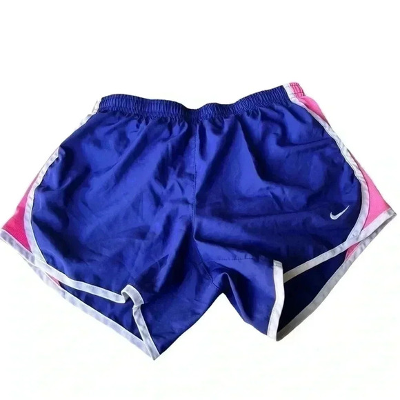 NIKE GIRLS DRI-FIT ACTIVE RUNNING SHORTS• SIZE GIRLS LARGE •BLUE/PINK/WHITE - Picture 1 of 7